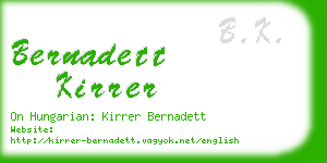 bernadett kirrer business card